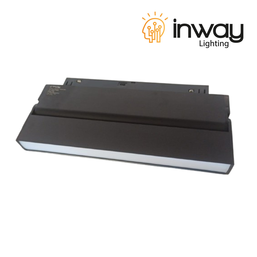 Lámpara Magnética LED p/Riel de 20mm de ancho, Foldable, 12W, 8.77"(223mm), 4000K Blanco Natural, 48Vdc, Instalación: Empotrar o Superficie, 24 Grados, Negra