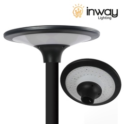 Lámpara LED Solar De Jardin/Parques, 20W, Panel Integrado de 11.5W, 10V, Iluminación  Blanco Natural 4000K, Batería de Litio 38.4Wh, 6.4V, 6000mAh, Base: 50-60mm, (Protección contra agua y polvo) IP65