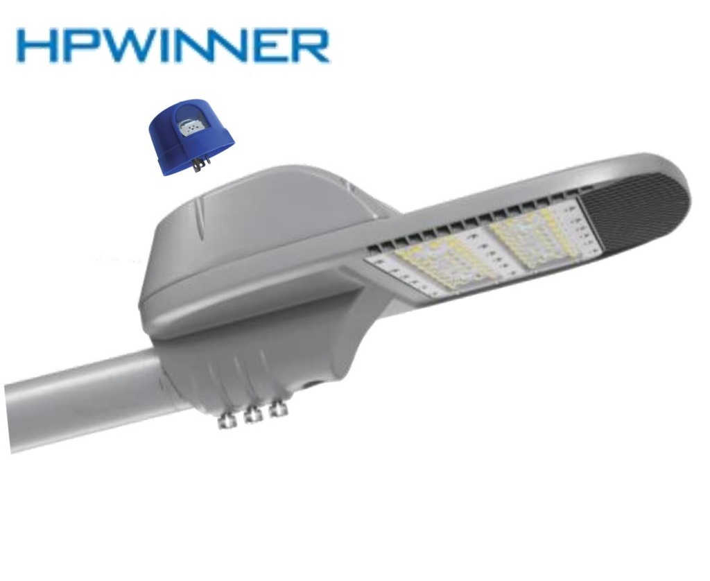 Lámpara de Calle LED Modular T29C-2 con Base Giratoria de 3 pin, 120W, 5000K, M16B (28pcs), 2109, Type III Medium, LUXEON 5050, 100,000 horas de vida útil, 100-277Vac, Supresor de Pico 10KV y adaptador de 35-45mm, IP68, Gris, Con Valvula de Presión, 140-165Lm/W