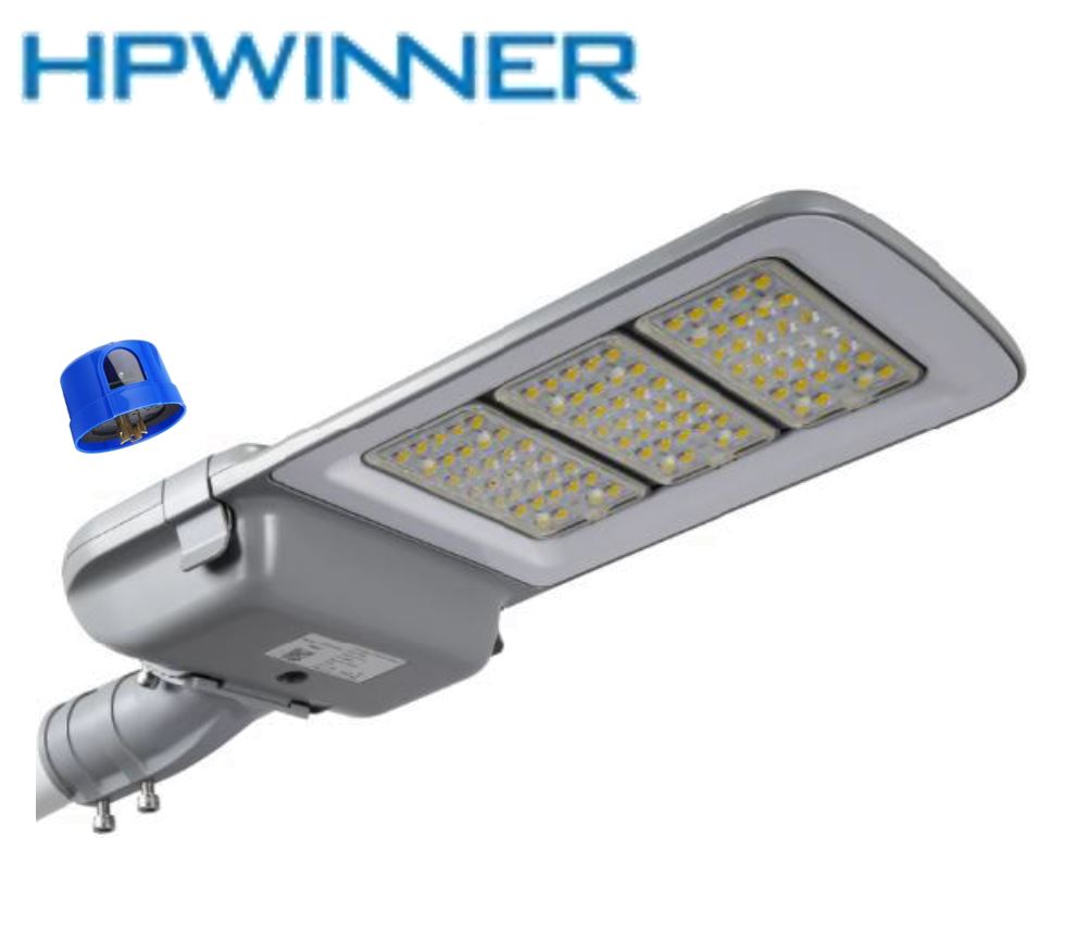 Lámpara de Calle LED Modular T68-N3 con Desconector Eléctrico y Base de 3 Pin, 150W, 3000K Blanco Cálido, 1888, 3x34pcs, Type II Medium, LUXEON 5050, 100-277Vac, Dimmable de 0-10Vdc, Supresor de pico externo de 20KV/10KA, adaptador 40-50mm, IP68, Gris