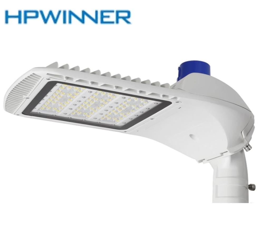 Lámpara de Calle LED Modular T85C-N3 con Cristal, Desconector Eléctrico y Base de 3 Pin, 150W, 3000K Blanco Cálido, 2109, 3x28pcs, Type III Medium, LUXEON 5050, 100-277Vac, Dimmable de 0-10Vdc, Supresor de pico externo de 20KV/10KA, adaptador 40-50mm, IP68, Gris