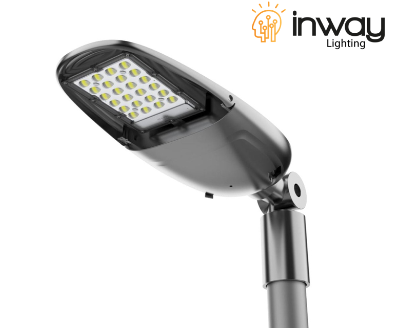 Lámpara de Calle LED SMD con Base de Fotocelda de 7 pin, 90W, 4000K Blanco Natural, Type II, Lumileds 3030, 100-277Vac, Dimmable de 0-10Vdc, Supresor de pico externo de 20KV/10KA, adaptador 35-50mm, IP66, Gris, 130Lm/W