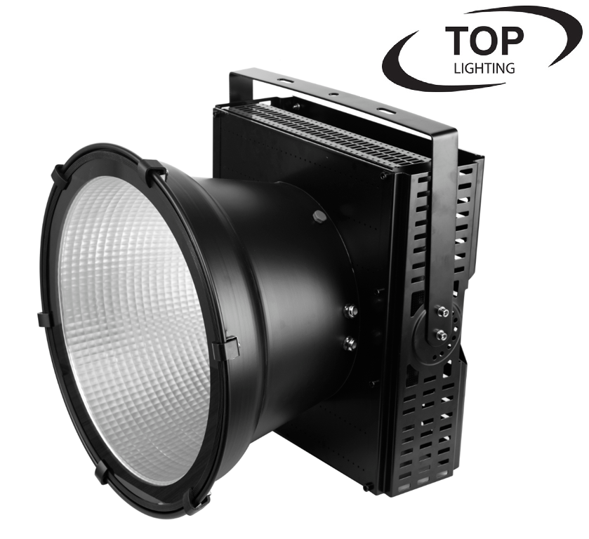 Reflector con Campana, 1200W, 6000K Blanco Frío, 100-277Vac, IP65, 60 Grados, Negro, Dimensiones: Φ600x665mm