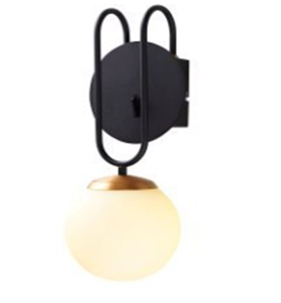 Lámpara LED Decorativa de Pared (Aplique), DG51385W, 8W, 4000K Blanco Natural, 85-265Vac, Dimensiones: 130x140x330mm, IP20, Negro con dorado