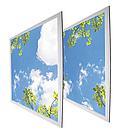 Set de 12pcs Panel LED Cuadrado, p/Empotrar Decorativo con Imagen de Hojas Verdes, IP20, 40W, 2'x2' (600x600mm), Borde Blanco