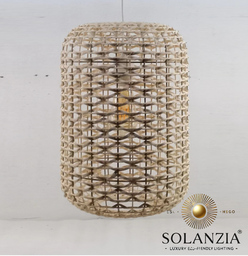 Lámpara Decorativa Artesanal, Tejido de Vida, Colgante, E27, Dimensiones: Φ240xH400mm, Material: Rattan