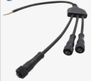 Adaptadores para Extensiones NavideÃ±as de 3 salidas, 110Vac, largo: 40cm, Con cable verde de cobre 2xÏ0.2mm2