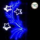 [IND-PR-00433] Adorno Navideño 2D en Manguera LED p/exterior tipo DG-016, azul + 2700K Blanco Cálido, 110Vac, Dimensiones: 80x150cm