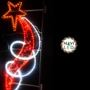 Adorno NavideÃ±o 2D en Manguera LED p/exterior tipo DG-082, rojo + 2700K Blanco CÃ¡lido, 110Vac, Dimensiones: 120x50cm