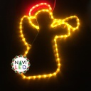 Adorno NavideÃ±o 2D en Manguera LED p/exterior tipo angel, Rojo + amarillo, 110Vac, Dimensiones: 45.5x38.5cm