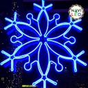 Adorno NavideÃ±o en NeÃ³n LED p/exterior tipo Copo de Nieve, 148W, Azul, 110Vac, Dimensiones: 90x90cm