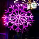 Adorno NavideÃ±o en NeÃ³n LED p/exterior tipo Copo de Nieve, 297W, Rosado, 110Vac, Dimensiones: 90x90cm