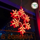 [IND-PR-00445] Adorno Navideño en Neón LED p/exterior tipo Copo de Nieve, 78W, Rojo, 110Vac, Dimensiones: 55x48cm