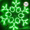 Adorno NavideÃ±o en NeÃ³n LED p/exterior tipo Copo de Nieve, 78W, Verde, 110Vac, Dimensiones: 55x48cm