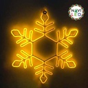 Adorno NavideÃ±o en NeÃ³n LED p/exterior tipo Copo de Nieve, 82W, Amarillo, 110Vac, Dimensiones: 55x48cm