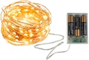 ExtensiÃ³n NavideÃ±a LED p/Exterior con BaterÃ­a, 0.3W, 2700K Blanco CÃ¡lido, 100LED/10Metros, 8 funciones, con Cable color cobre, IP65