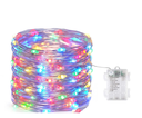ExtensiÃ³n NavideÃ±a LED p/Exterior con BaterÃ­a, 0.3W, 4 colores, 100LED/10Metros, 8 funciones, con Cable color cobre, IP65