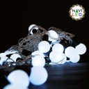 [IND-PR-00496] Extensión Navideña LED p/Exterior tipo Cherry de 18mm, 4W, 6000K Blanco Frío, 50LED/5Metros, 110Vac, IP65