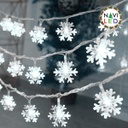 ExtensiÃ³n NavideÃ±a LED p/Exterior tipo Copo de Nieve, 6000K Blanco FrÃ­o, 50LED/5Metros, 110Vac, IP65