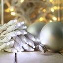 [IND-PR-00504] Extensión Navideña LED p/Exterior, 4W, 2700K Blanco Cálido + CW 6000K Flash, 100LED/5Metros, 110Vac, Con cable blanco de 1.5mm, IP55