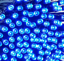 Extensión Navideña LED p/Exterior, 8W, 1700Lm, Azul Celeste, 200LED/10Metros, 110Vac, Con cable verde de cobre 3xÏ0.2mm2, IP44