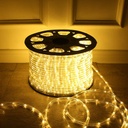 Manguera LED de Navidad de 2 pin, 110Vac, IP65, 2700K Blanco CÃ¡lido, 36Led/Mts, 360 Grados