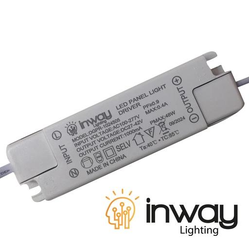 Driver p/Lámpara LED, IP20, 40W, 100-277Vac, Output: 27-42Vdc, 1000mA