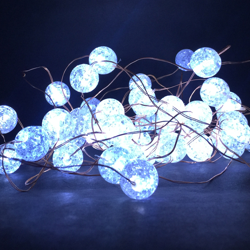 Decoracion de Luces LED tipo Ball p/Exterior, 0.75W, RGB, 50LED/5Metros, 110Vac, IP65