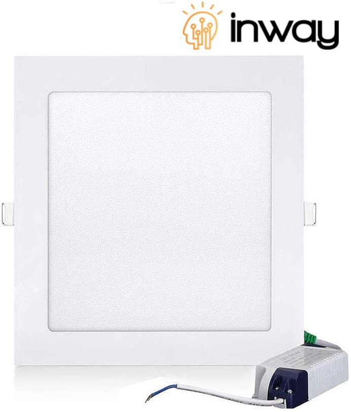 Kit Panel LED Cuadrado, p/Empotrar, 18W, 9"x9", 6000K Blanco Frío, 90-140Vac, Dimmable