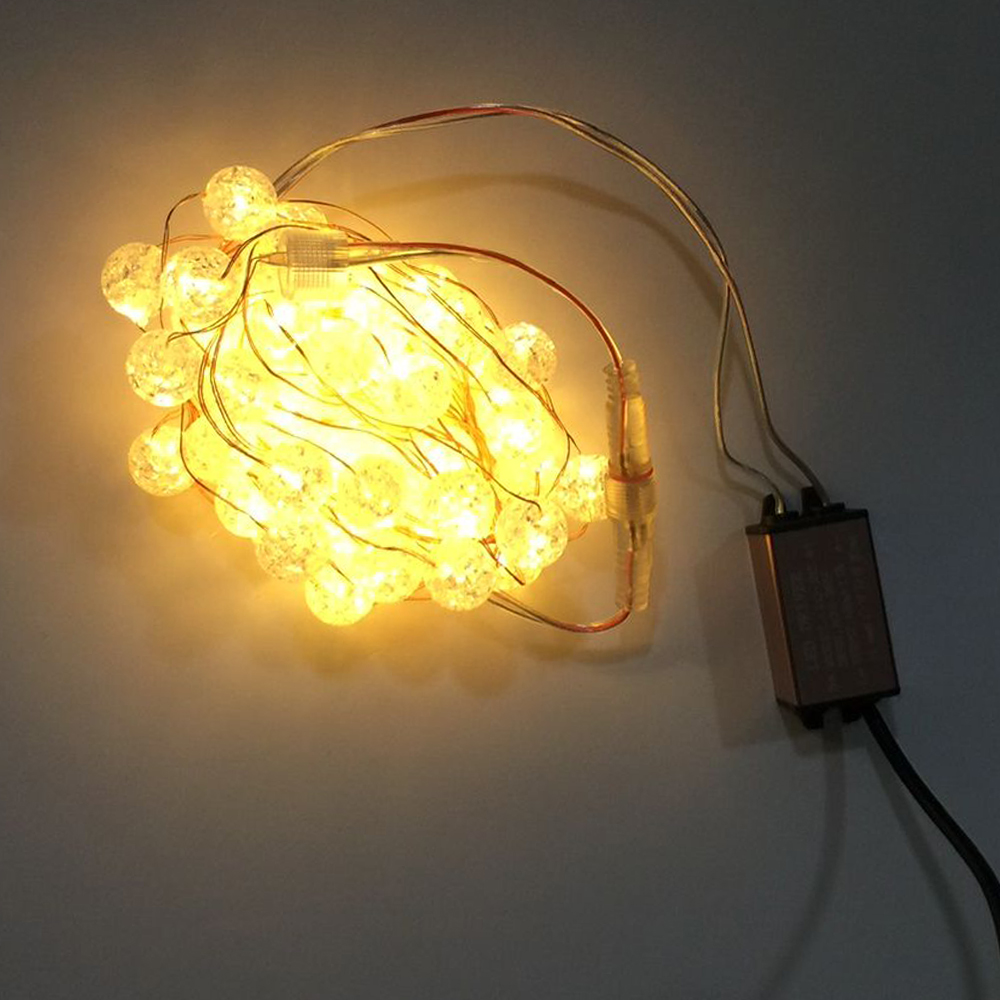 Decoración de Luces LED tipo Ball p/Exterior, 0.75W, 2700K Blanco Cálido, 50LED/5Metros, 110Vac, IP65