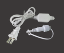 [IND-PR-00629] Power Cord Cable blanco de 2x0.75mm2 con protecciÃ³n de fusible p/Cortina navideÃ±a LED, 1.5 metros, 4A, 110Vac. Para conectar hasta 100 tiras de cortinas de 20LEDS cada una