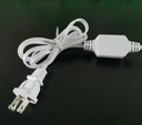 [IND-PR-00631] Power Cord cable blanco de 2x0.75mm2 con protección de fusible p/Manguera Navideña LED, 1.5 metros, 4A, 110Vac