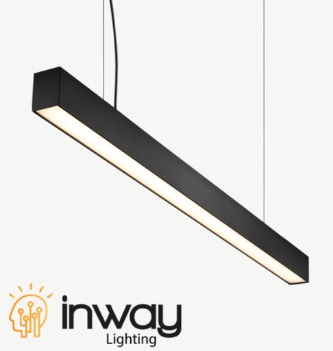 [IND-PR-00783] Lámpara Lineal Light para Colgar LED, 40W, 47.24"(120cm), 6000K Blanco Frío, Frost, 100-240Vac, 120 Grados, Negra