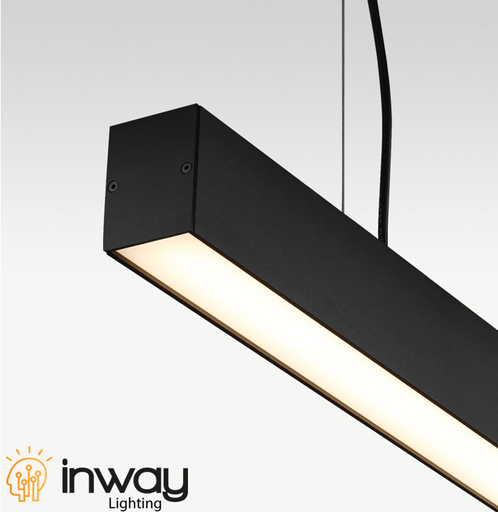 [IND-PR-00785] Lámpara Lineal Light para Colgar LED, 80W, 96"(240cm), 4000K Blanco Natural, Frost, 100-240Vac, 120 Grados, Negra