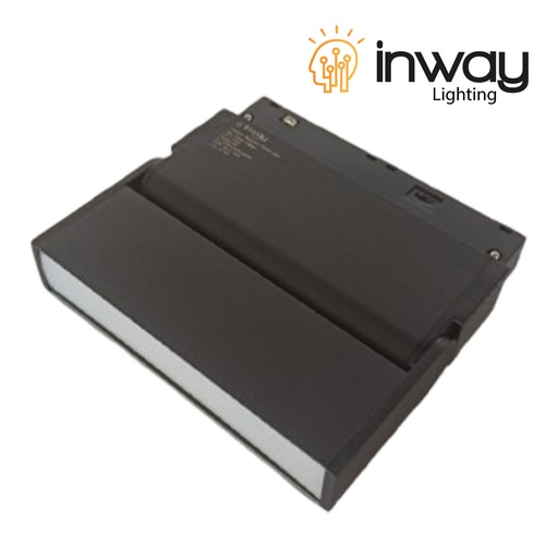 [IND-PR-00796] Lámpara Lineal Magnética LED p/Riel de 20mm de ancho Foldable, 6W, 4.52"(115mm), Múltiple CCT con Switch WW 3000K / NW 4000K / CW 6000K, 48Vdc, Instalación: Empotrar o Superficie, 24 Grados, Negra