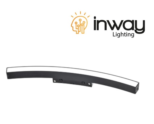 [IND-PR-00826] Lámpara Lineal Magnética LED tipo Arco p/Riel de 20mm de ancho, 8W, 7.08"(180mm), 4000K Blanco Natural, 48Vdc, Instalación: Empotrar o Superficie, 120 Grados, Negra