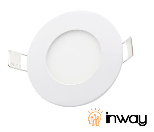 [IND-PR-00910] Kit Panel LED Circular, p/Empotrar, 3W, 2.5" (63.5mm), 3000K Blanco Cálido, 100-265Vac