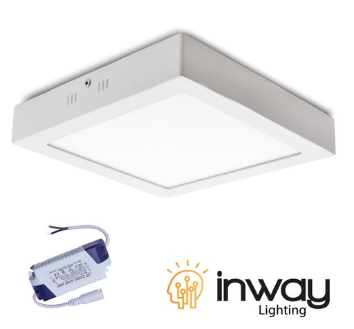 [IND-PR-00932] Kit Panel LED Cuadrado Superficie, 12W, 6"x6", 3000K Blanco Cálido, 100-277Vac