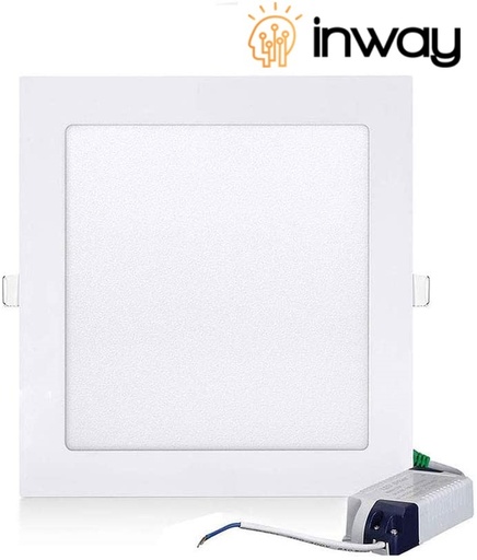 [IND-PR-00970] Kit Panel LED Cuadrado, p/Empotrar, 18W, 9"x9", 3000K Blanco Cálido, 100-277Vac