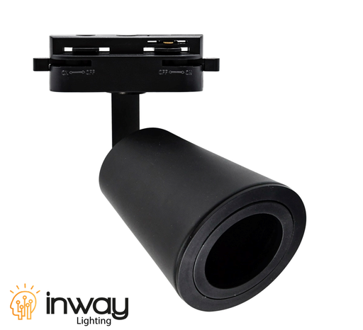 [IND-PR-01122] Cajetín p/Lámpara de Riel (Track light) LED, DG-5442, Base: GU10, 2 cables, Dimensiones: Φ70xΦ85x145mm, Negro