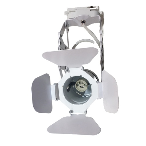 [IND-PR-01124] Cajetín p/Lámpara de Riel (Track light) LED, DG-5502-02, Base: GU10, 2 cables, Blanco