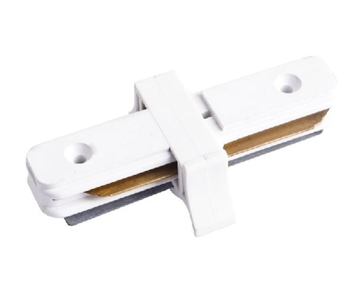 [IND-PR-01147] Conector Recto, p/Riel de Track Light de 2 cables, Empotrar, Blanco