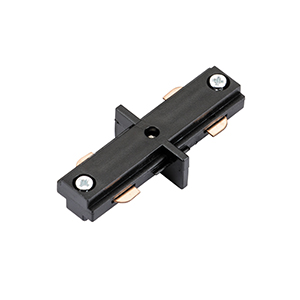 [IND-PR-01148] Conector Recto, p/Riel de Track Light de 2 cables, Empotrar/Superficie Negro