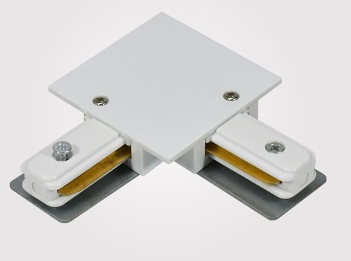 [IND-PR-01157] Conector en L, p/Riel de Track Light de 2 cables, Empotrar, Blanco