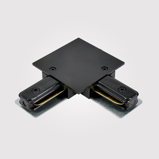 [IND-PR-01158] Conector en L, p/Riel de Track Light de 2 cables, Empotrar, Negro