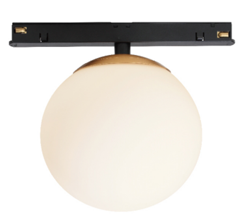 [IND-PR-01172] Lámpara Colgante Magnética LED p/Riel de 20mm de ancho, DG50292P, 8W, 4000K Blanco Natural, 48Vdc, Dimensiones: 130x130x162mm, IP20, Negro con dorado