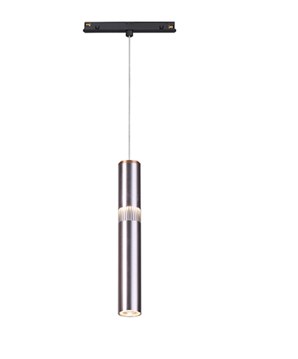 [IND-PR-01174] Lámpara Colgante Magnética LED p/Riel de 20mm de ancho, DG50298P, 8W, 4000K Blanco Natural, 48Vdc, Dimensiones: 40x40x2000mm, IP20, Plateado
