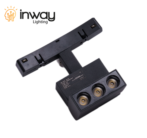 [IND-PR-01192] Lámpara Magnética LED tipo Arco p/Riel de 20mm de ancho con Rejilla / Foldable, 6W, 4.40"(112mm), 4000K Blanco Natural, 48Vdc, Instalación: Empotrar o Superficie, 24 Grados, Negra