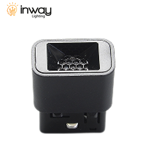 [IND-PR-01194] Lámpara Magnética LED tipo Mini Spot Light Cuadrada p/Riel de 20mm de ancho, 3W, 4000K Blanco Natural, 48Vdc, Dimensiones: 35x21x43mm, Instalación: Empotrar o Superficie, 24 Grados, Negra