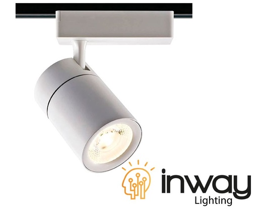 [IND-PR-01236] Mini Lámpara de Riel (Track light), tipo COB de 2 cables, 7W, 6000K Blanco Frío, 100-260Vac, IP20, 24 Grados, Blanco